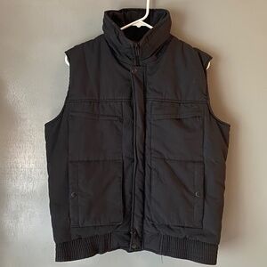 Vintage REPAGE Men's Medium Black Quilted Cotton Outdoor Vest Retro Gorpcore
